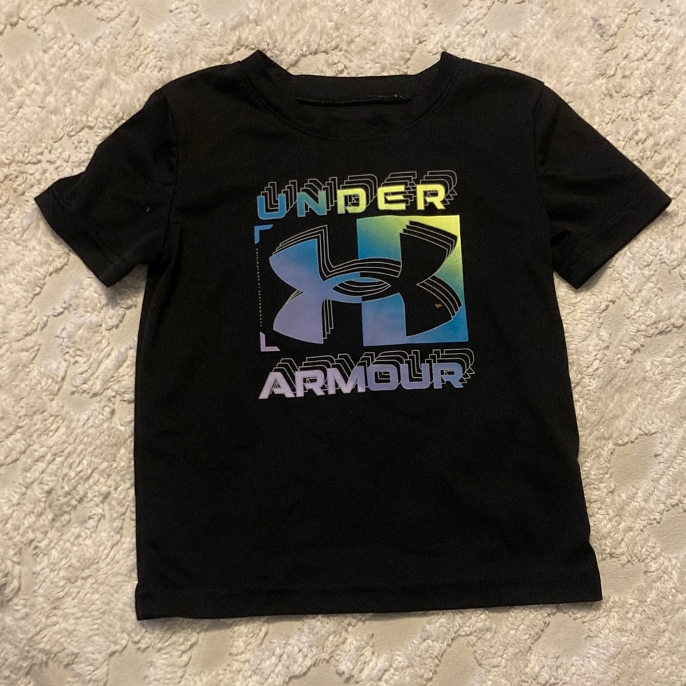 Under Armour Kids Black Tee with Vibrant Graphic